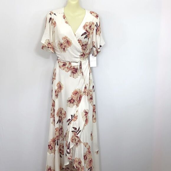 Leith Nordstrom Dress Wrap Floral Maxi NWT Sp - Picture 6 of 9